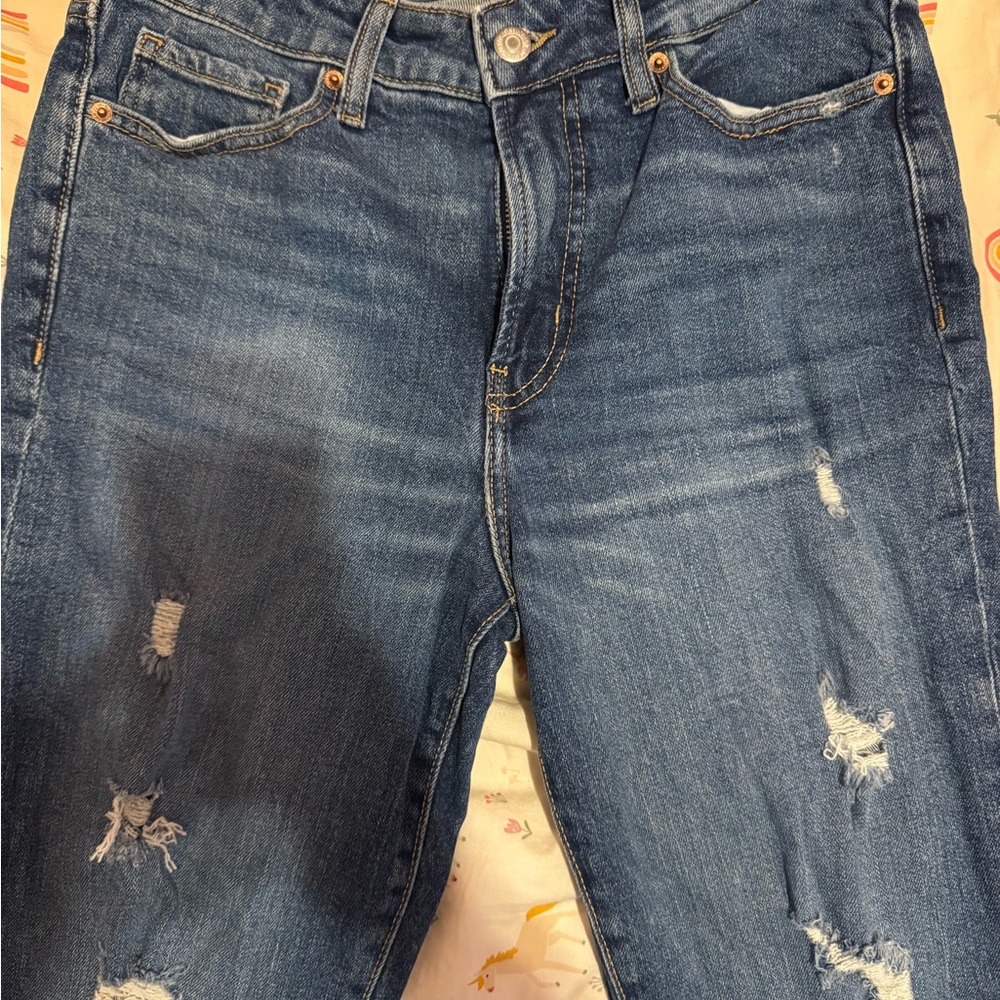 Old Navy Blue Distressed Boyfriend Jeans
